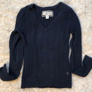 Navy AE v neck sweater